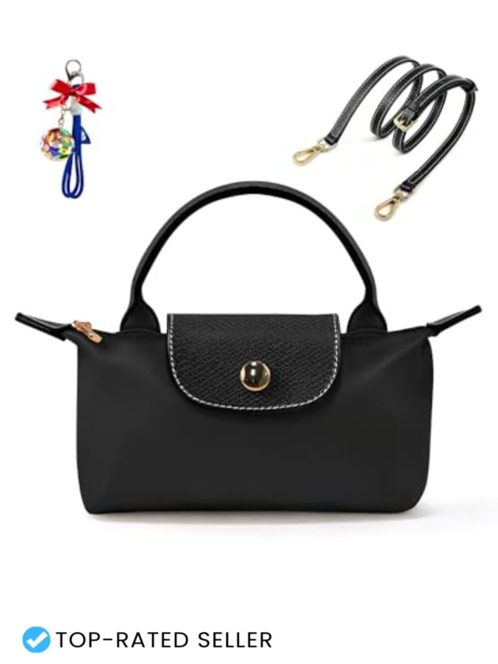 Mini Crossbody Bag Nylon Detachable Adjustable Strap Lightweight Women